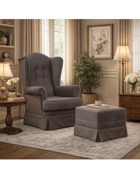 Μπερζέρα με ποδιά ελληνικής κατασκευής 80x90x113Υ