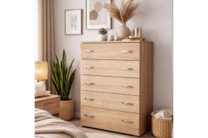 Συρταριέρα ελληνικής κατασκευής 5 συρτάρια απόχρωση Sonoma