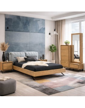 Σετ κρεβατοκάμαρας Απόλλων ελληνικής κατασκευής Δρυς Rustic