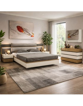 Σετ κρεβατοκάμαρας Naomi ελληνικής κατασκευής Δρυς Rustic