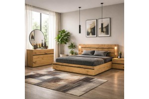 Σετ κρεβατοκάμαρας Φοίνιξ ελληνικής κατασκευής Δρυς Rustic