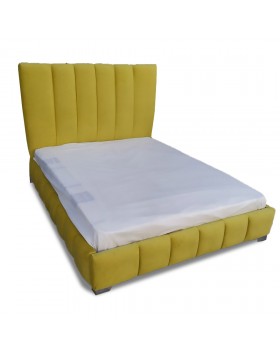 Κρεβάτι βελούδο Genesis σε κίτρινη απόχρωση ελληνικής κατασκευής
