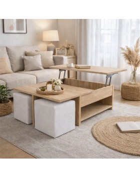  Τραπεζάκι Σαλονιού από μελαμίνη με Σερβιτόρο Μ120xΠ75xΥ40εκ.