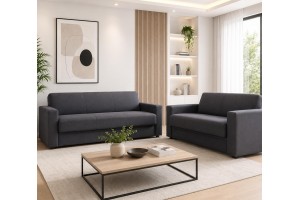 Σετ τριθέσιος και διθέσιος καναπές-κρεβάτι με αποθηκευτικό χώρο