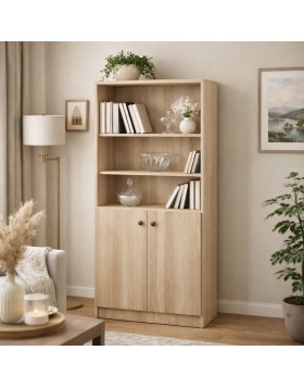 Βιβλιοθήκη με 2 ντουλάπια ελληνικής κατασκευής 180x70x35