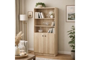 Βιβλιοθήκη με 2 ντουλάπια ελληνικής κατασκευής 180x70x35