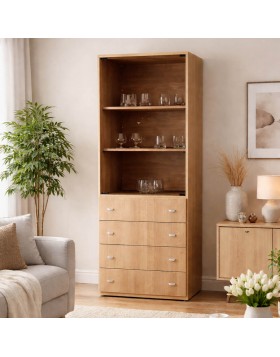 Βιτρίνα με 4  συρτάρια ελληνικής κατασκευής 180x70x35