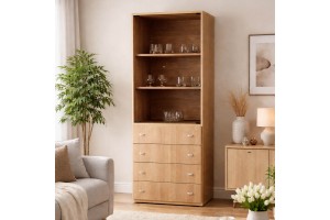 Βιτρίνα με 4  συρτάρια ελληνικής κατασκευής 180x70x35