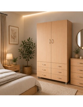 Ντουλάπα διαιρούμενη ελληνικής κατασκευής 2 ντουλάπια και 6 συρτάρια 200Χ120Χ49