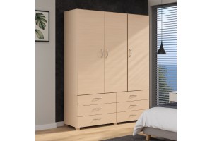 Ντουλάπα διαιρούμενη ελληνικής κατασκευής 3 ντουλάπια και 6 συρτάρια 200Χ135Χ49