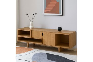 Έπιπλο τηλεόρασης Focus Δρυς καπλαμά ελληνικής κατασκευής 180x40x48Y