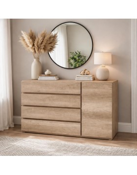 Συρταριέρα-κομότα Ελληνικής κατασκευής με 4 συρτάρια  και ένα ντουλάπι 150x45Bx95Yεκ 