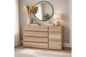 Συρταριέρα-κομότα Ελληνικής κατασκευής με 4 συρτάρια  και ένα ντουλάπι 150x45Bx95Yεκ 