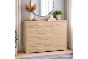 Συρταριέρα-κομότα Ελληνικής κατασκευής  με 4 συρτάρια και 1 ντουλάπι 120x40Bx85Yεκ 