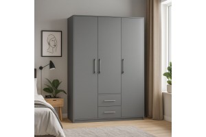 Ντουλάπα χειροποίητη ελληνικής κατασκευής 3 πόρτες, 2 συρτάρια και 3 ράφια 120 Χ 180 Χ 50