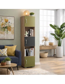  Βιβλιοθήκη ελληνικής κατασκευής από μελαμίνη  με 3 ντουλάπια 40x35x180