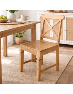 Καρέκλα μοναστηριακή Aelia Natural από μασίφ ξύλο 