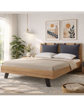 Ξύλινο κρεβάτι απο μελαμίνη Luna ελληνικής κατασκευής 160x200