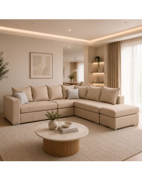 Καναπές γωνία Lotus 280x260 ελληνικής κατασκευής