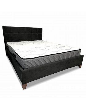 Stock Κρεβάτι DUKE υφασμάτινο σε μαύρη απόχρωση 160x200