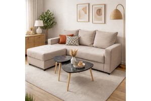 Καναπές κρεβάτι γωνιακός  με σούστα Ελληνικής κατασκευής 215 x180