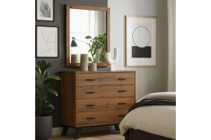 Συρταριέρα Oliver ελληνικής κατασκευής απο μελαμίνη και μεταλλική βάση