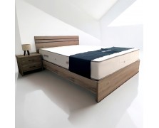 Κρεβάτι ξύλινο Logan με στρώμα 27εκ Pure και τάβλες 160x200