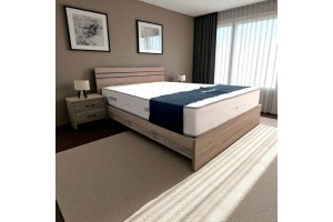 Κρεβάτι ξύλινο Logan με στρώμα 27εκ Pure και τάβλες 160x200