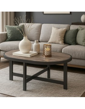 Τραπεζάκι σαλονιού Levi με μεταλλική βάση 120Φx90Bx42Y