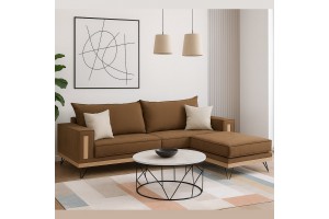 Καναπές γωνία Amber 240x195x96 ελληνικής κατασκευής