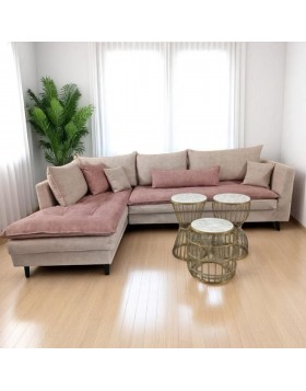 Καναπές γωνία Evelina 270x180x85cm Ελληνικής κατασκευής 