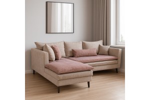 Καναπές γωνία Evelina 270x180x85cm Ελληνικής κατασκευής 