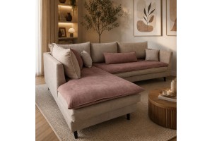 Καναπές γωνία Evelina 270x180x85cm Ελληνικής κατασκευής 