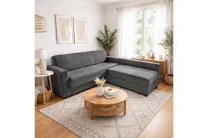 Γωνιακός καναπές κρεβάτι Ezra ελληνικής κατασκευής 220x200