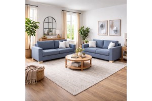 Σετ Καναπές 3θέσιος και 2θέσιος Καρέ ελληνικής κατασκευής 220*95/170*95