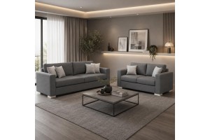 Σετ Καναπές 3θέσιος και 2θέσιος Καρέ ελληνικής κατασκευής 220*95/170*95