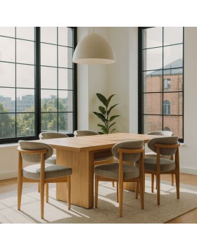 Τραπέζι τραπεζαρίας Jaxon από μασίφ δρυς 180x90