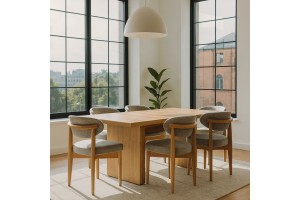 Τραπέζι τραπεζαρίας Jaxon από μασίφ δρυς 180x90