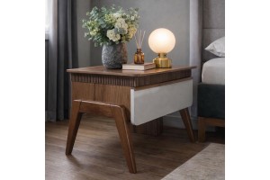 Κομοδίνο ελληνικής κατασκευής Thalia δρυς Mdf με λάκα 