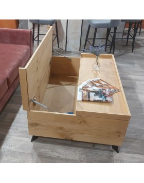 Τραπεζάκι σαλονιού Axl από δρυς MDF 120Χ70Χ42Υεκ. 