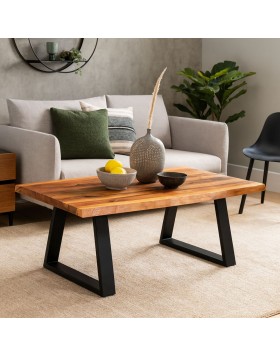 Τραπεζάκι σαλονιού απο μασιφ ακακία σε φυσική απόχρωση  Μ115xΠ65xΥ45εκ.