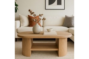 Τραπεζάκι σαλονιού απο μασιφ δρυς σε φυσική απόχρωση  Μ120xΠ65xΥ44εκ.