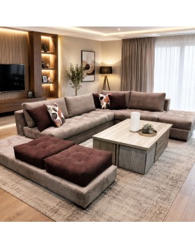 Καναπές γωνία σε σχήμα Π  240Γx320x160x95 εκ.