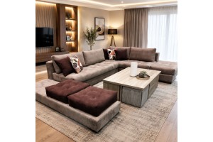 Καναπές γωνία σε σχήμα Π  240Γx320x160x95 εκ.
