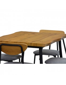 Σετ τραπεζαρίας Spencer με 4 καρέκλες σε Rustic απόχρωση