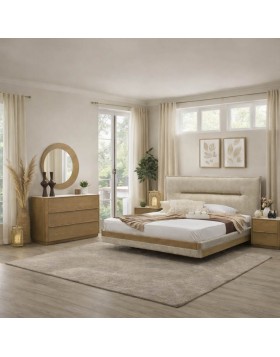 Σετ κρεβατοκάμαρας Sky ελληνικής κατασκευής Δρυς Rustic με κεραμική επιφάνεια