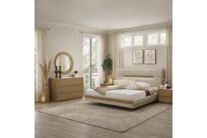 Σετ κρεβατοκάμαρας Sky ελληνικής κατασκευής Δρυς Rustic με κεραμική επιφάνεια