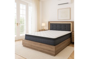 Κρεβάτι ξύλινο Celeste με κρυφό φωτισμό ελληνικής κατασκευής 