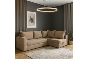 Καναπές-κρεβάτι γωνία Πάτμος με διπλό αποθηκευτικό χώρο 245Μx180x92Βεκ