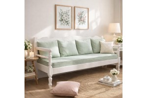 Καναπές Σκυριανός απο μασίφ ξύλο ελληνικής κατασκευής 200*74*94